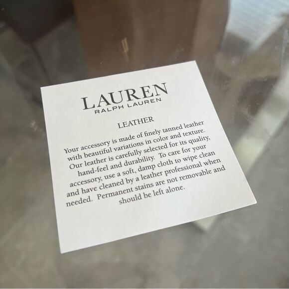 Lauren Ralph Lauren Tan Smooth Leather Medium Andie Drawstring Bag, New w/Tag - Picture 12 of 16